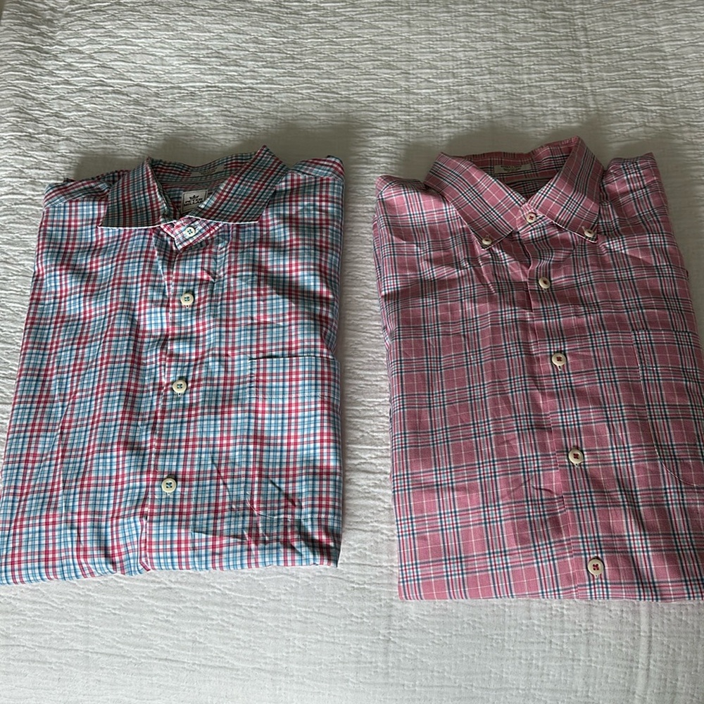 Two Peter Millar button down shirts in Extra Large